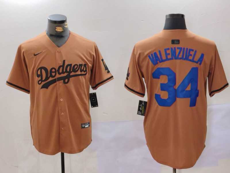 Mens Los Angeles Dodgers #34 Toro Valenzuela Olive Cool Base Limited Stitched Jersey